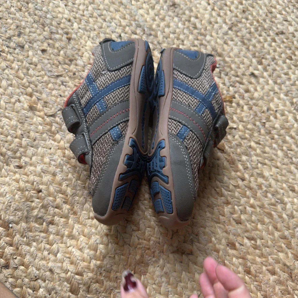 Pediped Flex Kids Brown Blue Mesh Double Strap Sneakers Size EU 32 US 1-1.5 Y